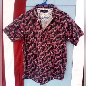 Monument Flamingo Hawaiian Shirt, L